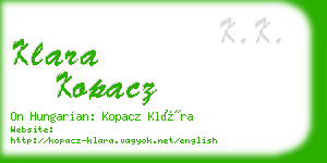 klara kopacz business card